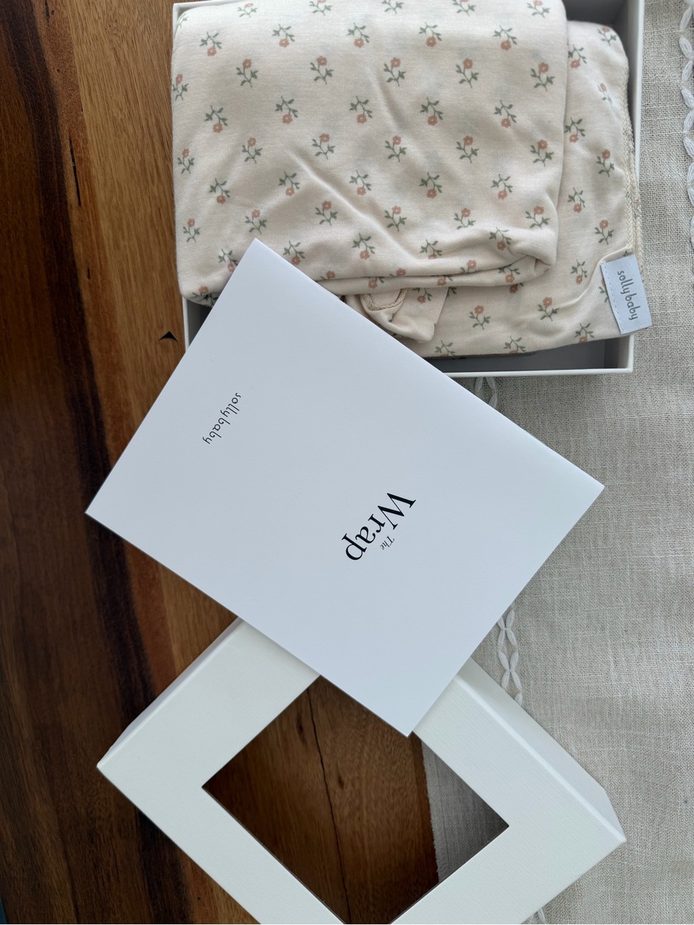 solly baby Cream Floral Nursing Wrap